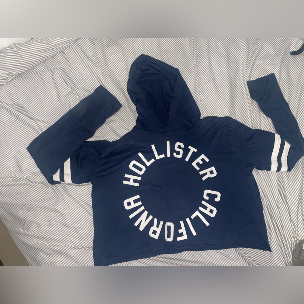 Hollister cropped hoodie shirt